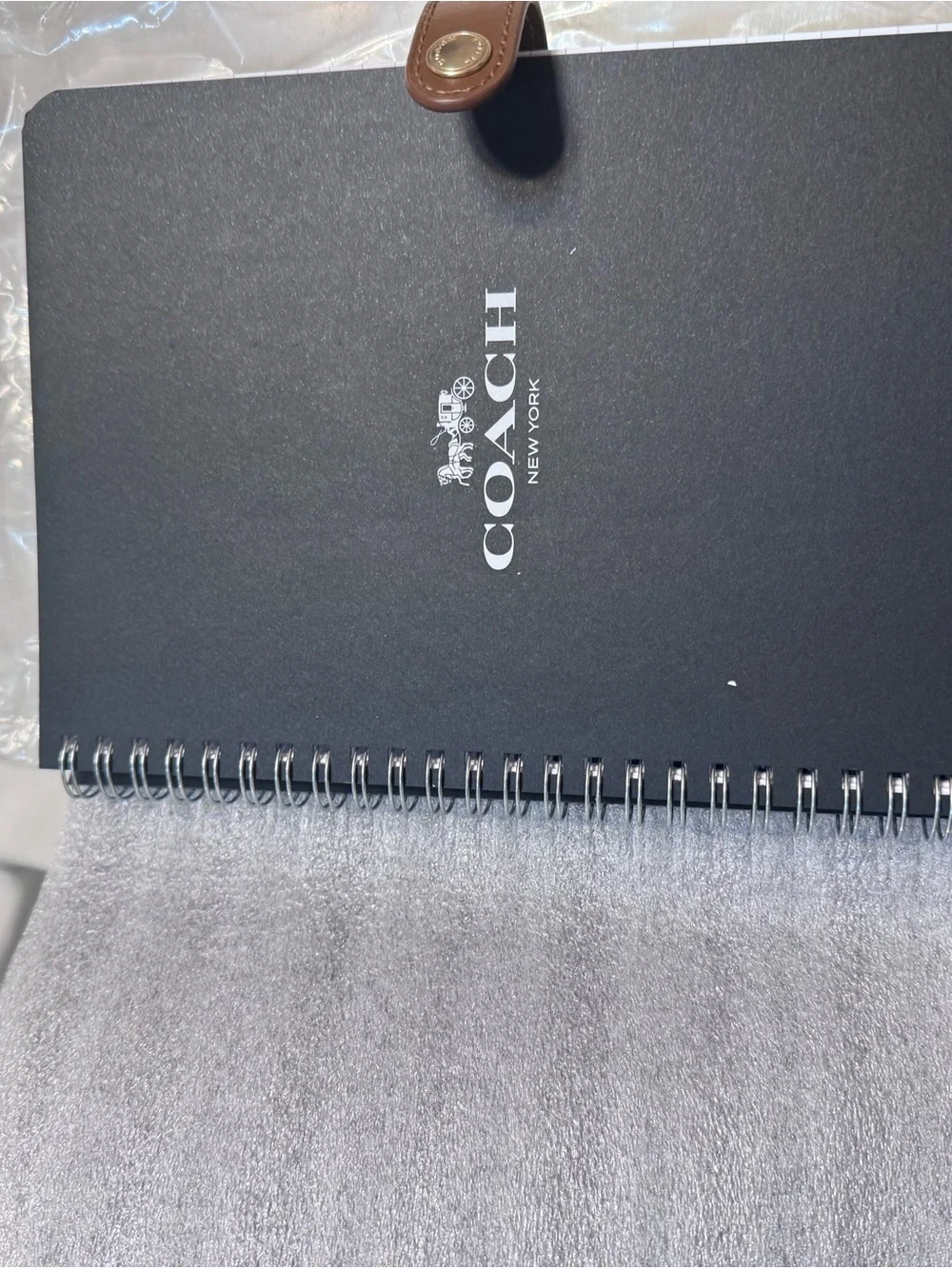 Coach Silver Tablet Sleeve with Snap Closure